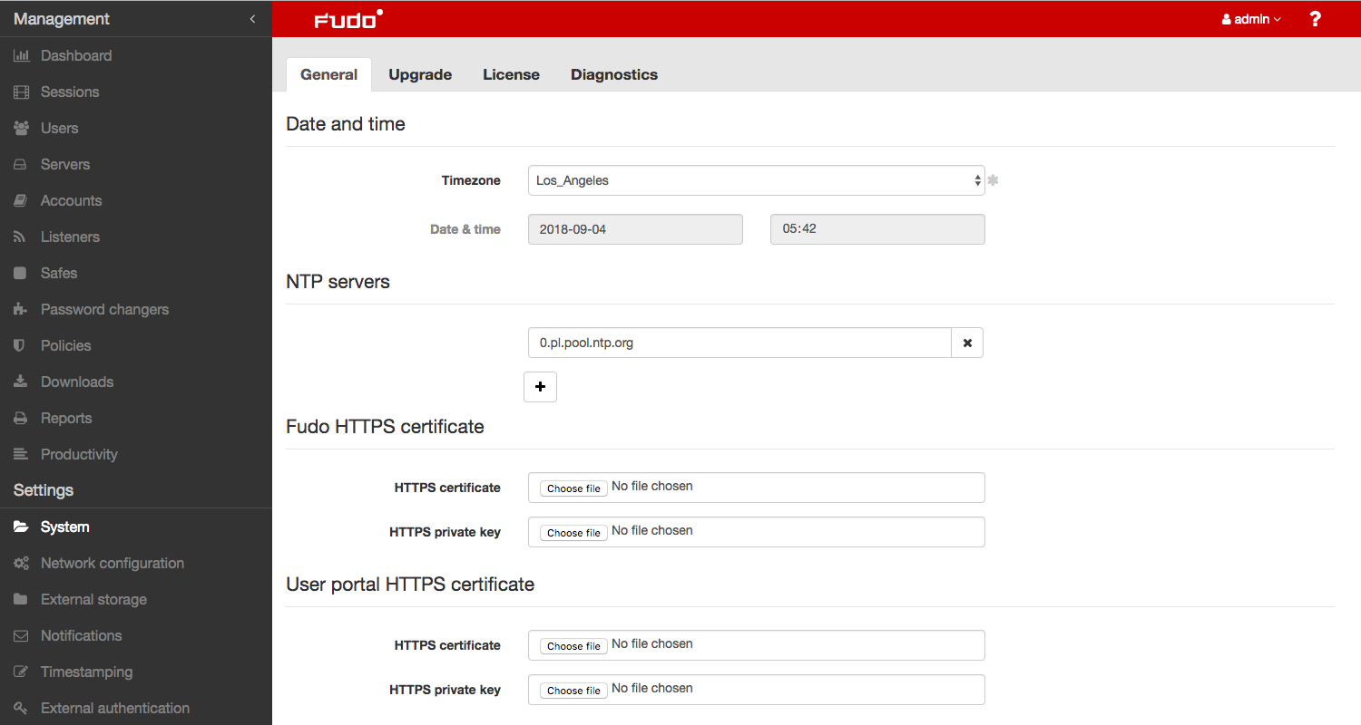 SSL certificates — Fudo PAM 5.0 - System Documentation