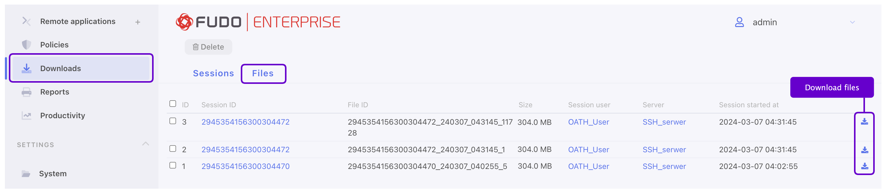 Downloads — Fudo Enterprise 6.0 - System Documentation