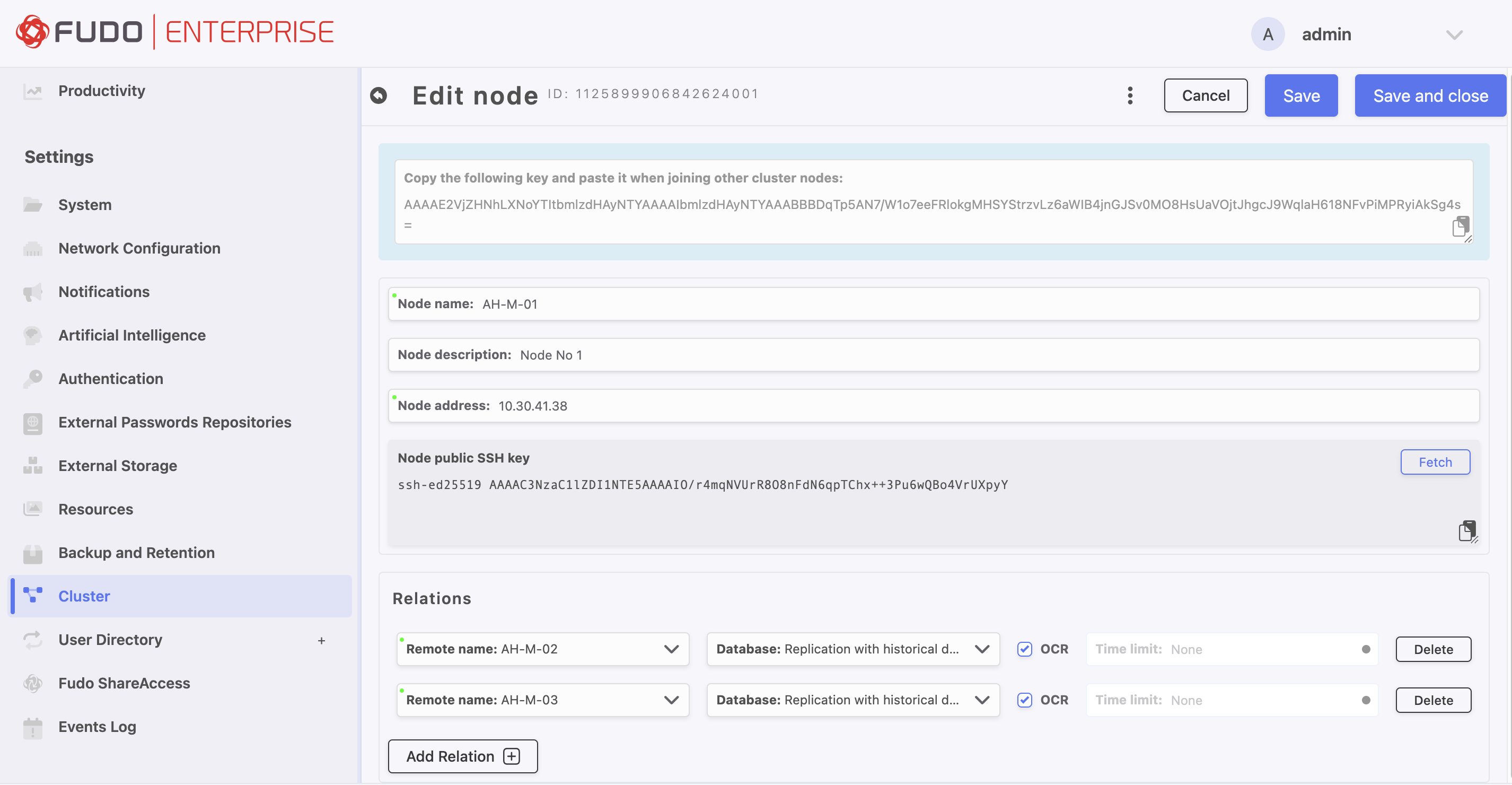 Adding Cluster Nodes — Fudo Enterprise 6.0 - System Documentation