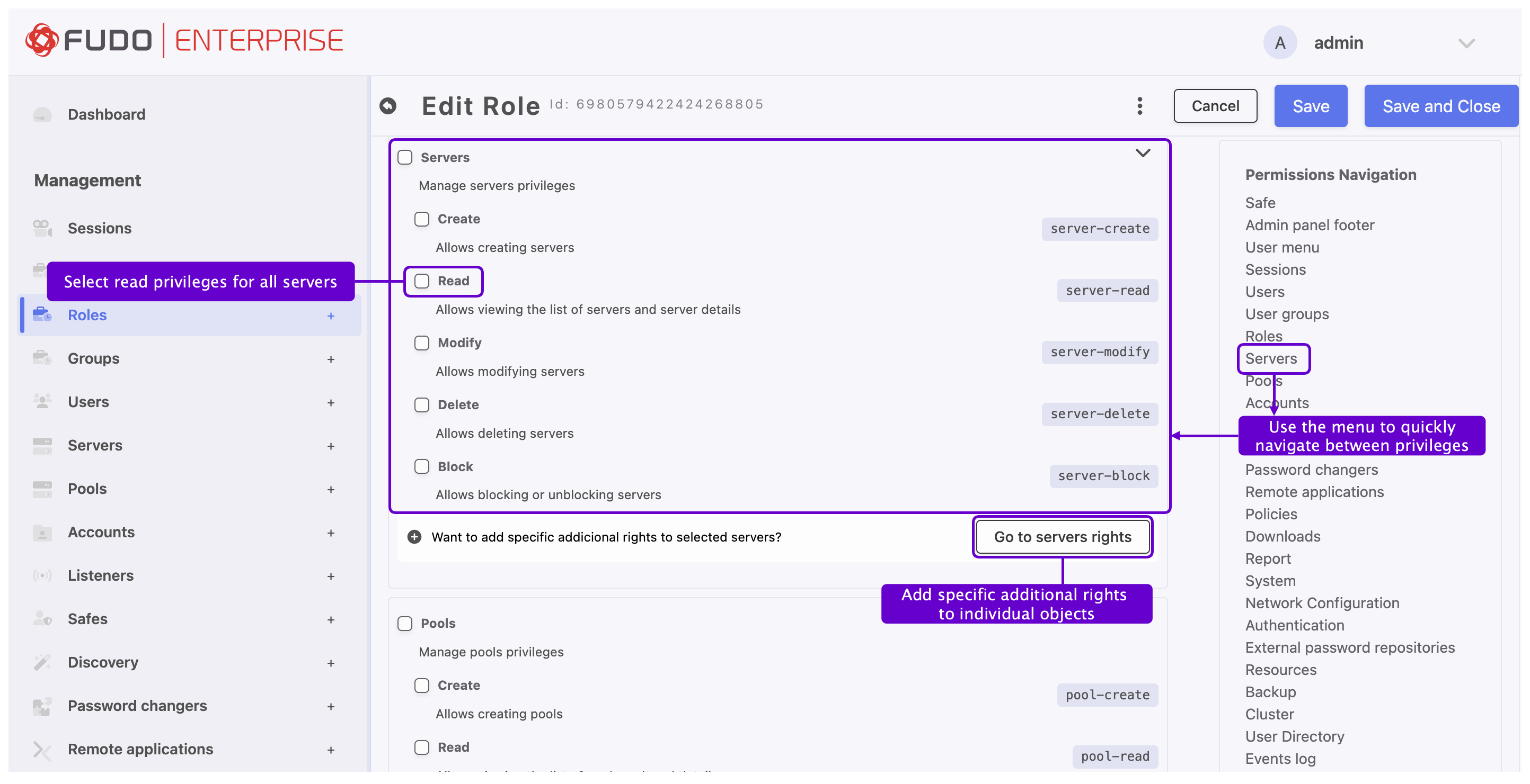 Creating Role — Fudo Enterprise 6.0 - System Documentation
