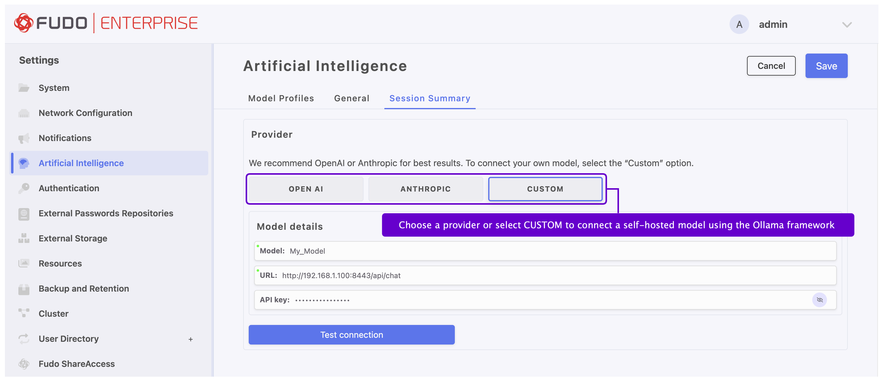 Ai Session Summary [BETA] — Fudo Enterprise 6.0 - System Documentation