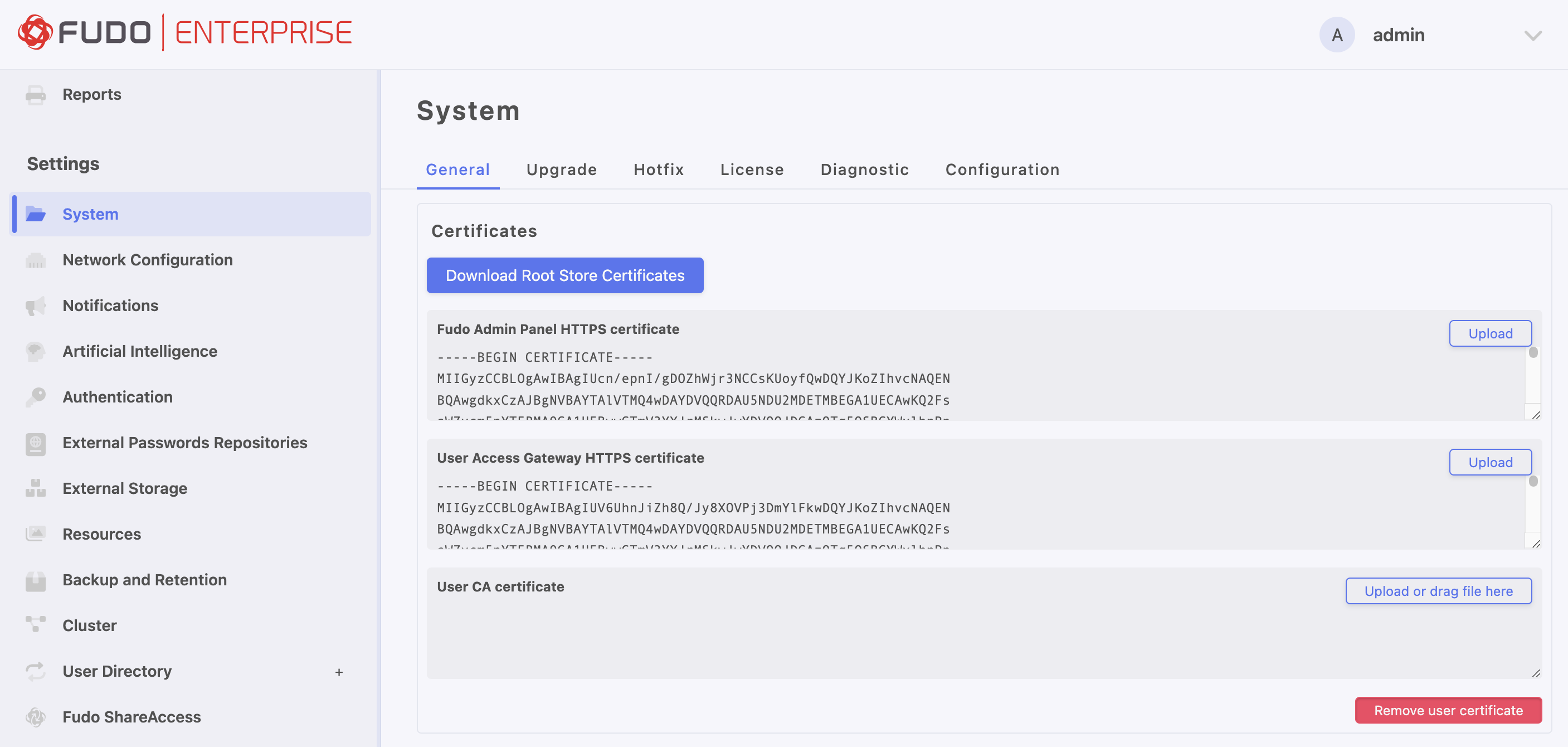 SSL Certificates — Fudo Enterprise 6.0 - System Documentation