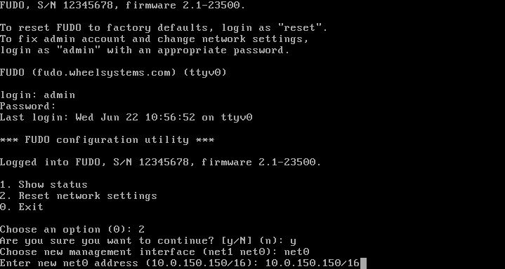 Network Interfaces Configuration — Fudo Enterprise 6.0 - System ...