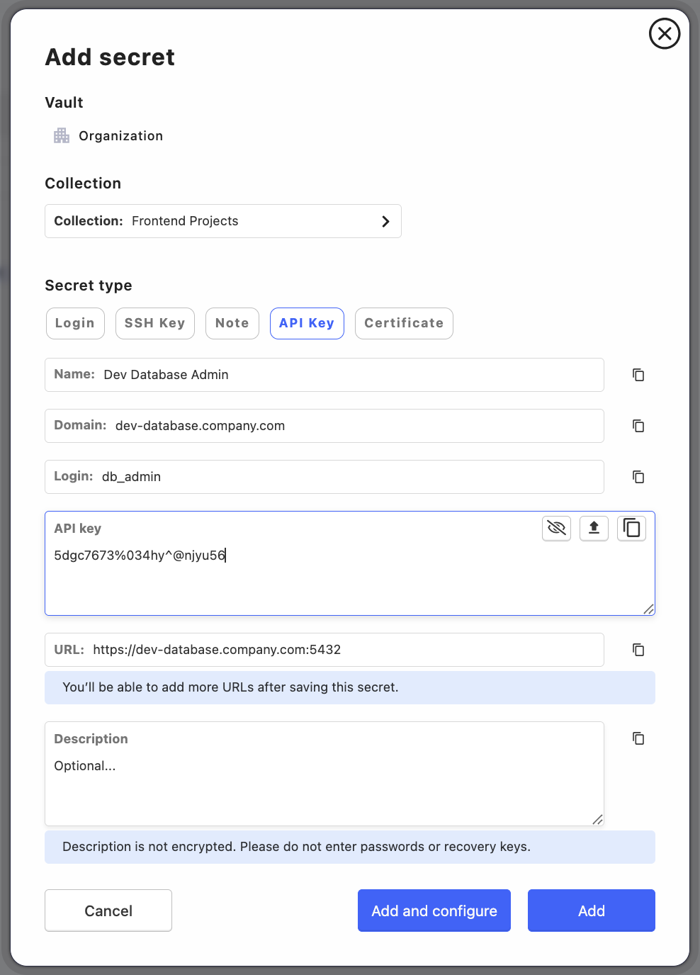 Creating Secrets — Fudo Enterprise 6.0 - System Documentation