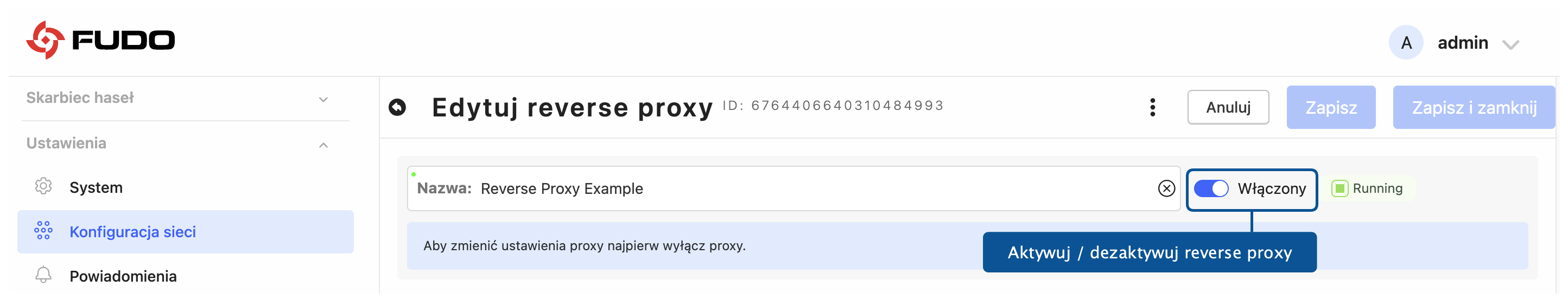 Reverse Proxy — Fudo Enterprise 6.1 - Dokumentacja Systemu